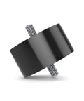 Front view of Sorbothane Male To Male Vibration Stud Mount For M4 Threads, 12.7mm Height And 19mm Diameter, 50 Duro Viscoelastic Polymer.