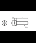 SPA-4-40-3/4-P Plastic Screw - Cross Recessed Pan Head Machine Screw - RENY - Inch Thread technical drawing with dimensions.