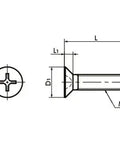 SPA-M3-5-F-NBK Plastic Screws - Cross Recessed Flat Head Machine Screws - RENY made in Japan technical drawing.