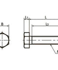 Technical diagram of ✝️ SPA-M8-25-H RENY Hex Head Screws Plastic - NBK made in Japa, showcasing dimensions and design for smooth motion.