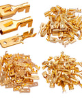 150Pcs 6.3Mm Spade Connectors Kit Quick Splice Crimp Terminals Non Insulated For 16 Or 14 Gauge Wire Great For Car Audio
