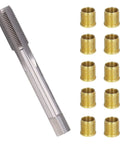 Pro Grade Heavy Duty Spark Plug Thread Repair Kit With M14 1.25 Inserts And M16 1.25 Tap stainless steel tool and brass inserts