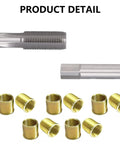 Pro Grade Heavy Duty Spark Plug Thread Repair Kit With M14 1.25 Inserts And M16 1.25 Tap for engines, showing inserts and tap tool.