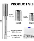 Spark Plug Thread Repair Kit For Automotive Engines M10 By 1 Tap And M12 By 1 Tap with sizes and case shown