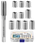 Spark Plug Thread Repair Kit For Automotive Engines M10 By 1 Tap And M12 By 1 Tap Stainless Steel Rethread Kit includes tap and inserts