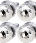 Sparkle Ball License Plate Screws 4 Pack Universal Anti Theft Bolts with Decorative Sparkle Ball Caps, silver, stainless steel.