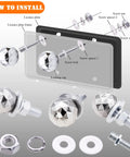 Sparkle Ball License Plate Screws 4 Pack Universal Anti Theft Bolts for Car Truck Motorcycle with installation guide