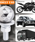 Sparkle Ball License Plate Screws 4 Pack Universal Anti Theft Bolts with decorative caps, for car, truck, motorcycle.