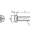 SPC-M6-15-P NBK Plastic Cross Recessed Pan Head Machine Screws Japan Made technical drawing showing dimensions and design.