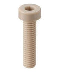 SPE-M4-16-LC NBK Plastic screw - Hex Socket Low Head Bolt - PEEK Japan Made, beige hex socket screw with fine thread.