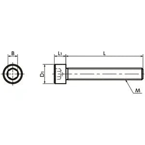 SPE-M5-90-C-FT NBK Plastic full thread screw made in Japan technical drawing with dimensions.