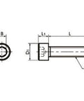 SPEC-M5-15-C NBK Plastic screw - Hex Socket Head Cap Screw - Conductive PEEK Japan Made dimensions diagram side and top view