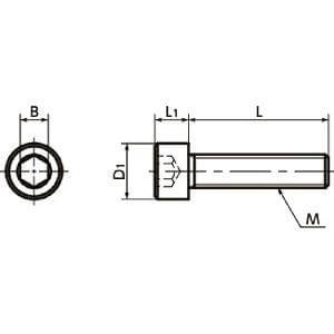 SPEC-M5-15-C NBK Plastic screw - Hex Socket Head Cap Screw - Conductive PEEK Japan Made dimensions diagram side and top view