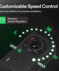 Close-up of speed controller for 6 Inch Inline Exhaust Fan With Speed Controller Delivers Up To 345 CFM Quiet Low Noise Duct Fan
