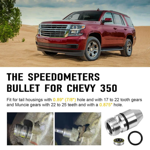 Bullet Speedometer Gear Sleeve Housing Kit for TH350 Transmission With O Ring and Metal Wrapped Seal 3 Piece Set