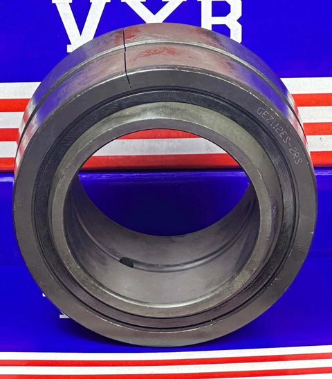 Front view of GEZ112ES-2RS Spherical Plain Bearing 1-3/4" x 2-13/16" x 1-17/32" inch with double rubber seals.