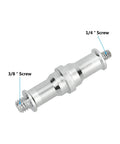 1/4 Inch To 3/8 Inch Male Thread Converter Adapter Spigot Set for Studio Lighting Accessories, showing dual-ended metal threads.