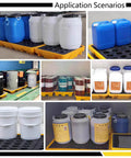 Spill Containment Tray With Drain For Industrial Drums Anti Leak Plastic Pallet 26.4 Inch Square Drum Spill Proof Platform