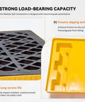 Heavy Duty Modular 2 Drum Spill Pallet Workhorse For Forklift Access With 2000 Pound Capacity And Stackable Containment Tray, textured surface and yellow tray visible