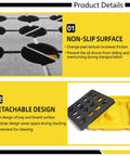 Product image showing a Spill Containment Tray With Drain For Industrial Drums Anti Leak Plastic Pallet with non-slip surface and detachable design.