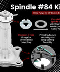 Heavy Duty 3,500 Lb Trailer Axle Kit With Spindle 84 Ten Inch Hub Drum 5 On 4.5 Inch Bolt Pattern shown with spindle components