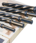 Pro Grade HSS Car Reamer Set With Spiral Flute, 5 Piece, Gold Oxide Finish, Straight Shank Reamers With Stop Collar, in box.