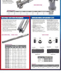 Diagram showing HSS Spiral Flute Taper Pin Reamers and specifications with chart for turning straight holes into tapered holes.