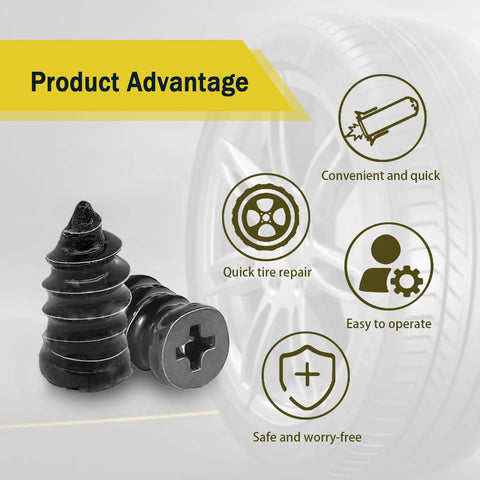 60 Pieces Tire Repair Rubber Nails Vacuum Tire Repair Kits Spiral Rubber Nails Self Service Tire Repair Nails For Cars Motorcycles Trucks Tractors Puncture Repair High Temperature Resistant Rubber For Durable Wheel Fix; rubber nail and tire advantage features