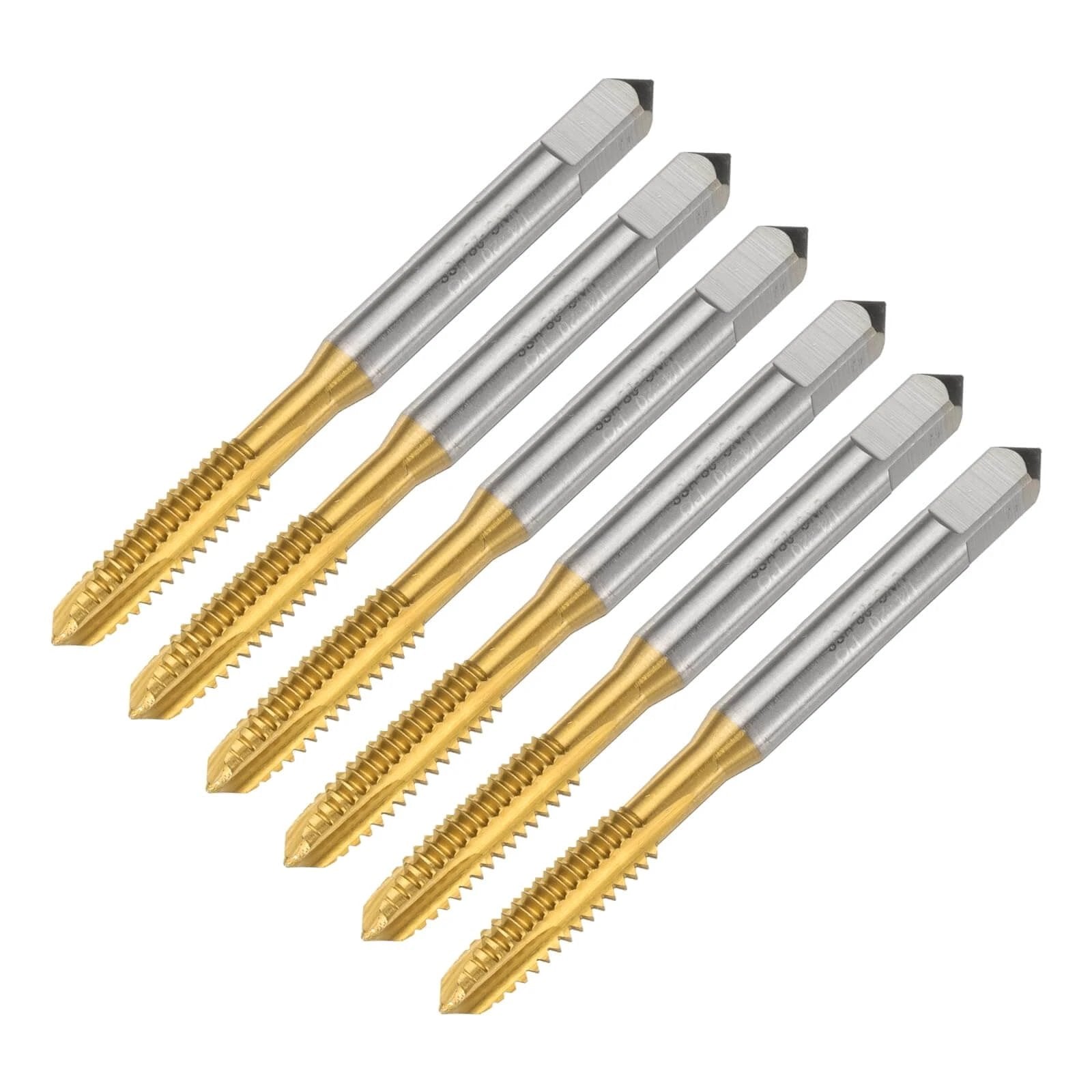 uxcell 6pcs 1/4-20 UNC B2 Spiral Point Thread Tap, Screw T