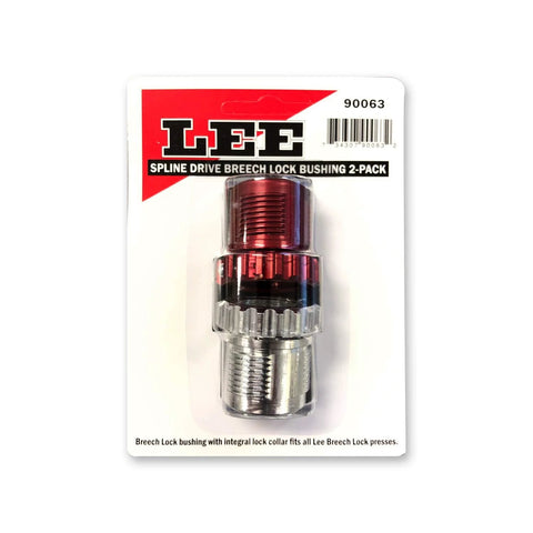 Packaging of Spline Drive Breech Lock Bushings 2 Pack for Easy Die Installation on Reloading Press, compatible with Lee Precision systems