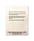 Instructions on Lee Precision package for Spline Drive Breech Lock Bushings 2 Pack for Easy Die Installation without lock rings