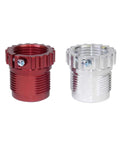 Red and silver Spline Drive Breech Lock Bushings 2 Pack for Easy Die Installation on Reloading Press No Lock Rings Required