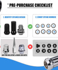 Diagram showing the use guidelines for Spline Lug Nut Socket Set For Quick Wheel Lock Removal, 8 Piece SAE And Metric Kit.