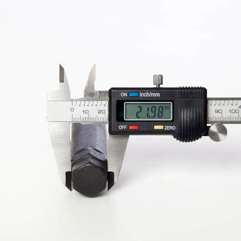 Large Black Six Point Spline Lug Nut Tool For Trucks And SUVs Replacement Key shown with caliper measuring diameter