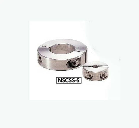 NSCSS-8-8-S NBK Set Collar Split type Stainless Steel one collar showing front view; two sizes distinct.