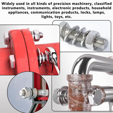 Split Lock Washers Assortment Kit 1000 Pieces 9 SAE Sizes 304 Stainless Steel used in various machinery applications