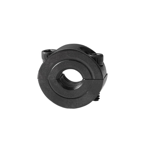 Front view of Double Split Shaft Collar Fifteen Sixteenth Inch Bore, One And Three Quarter Inch Outer Diameter, One Half Inch Thick