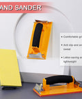 Sponge Handled Sandpaper Holder With 36 Grits 120 To 3000 For Dry Wet Sanding shown with yellow base and black grip handle.