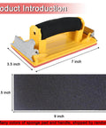 Sponge Handled Sandpaper Holder With 36 Grits 120 To 3000 For Dry Wet Sanding, dimensions 7 x 3.5 inches, shown with black sponge handle.