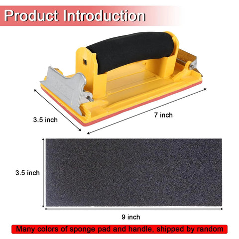 Sponge Handled Sandpaper Holder With 36 Grits 120 To 3000 For Dry Wet Sanding, dimensions 7 x 3.5 inches, shown with black sponge handle.