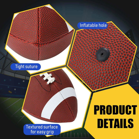 4 Pcs Sport Balls Set Official Size Athletic Balls football details include tight suture and textured surface for grip