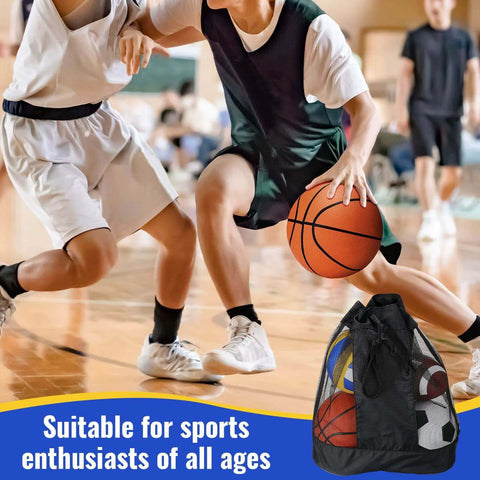 Basketball game in action indoor court; 4 Pcs Sport Balls Set Official Size Athletic Balls Include Soccer, Football, Basketball, Volleyball; game bag included