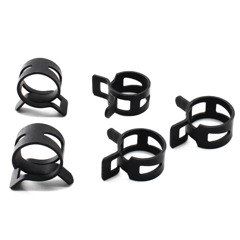 Five 50 Pack 12mm Spring Band Clamps for Air Hose Water Pipe Fuel Line Vacuum Hose Fits 12.5 To 13.2mm OD Durable 65Mn Steel