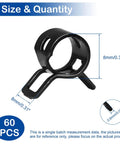 Sixty Pieces 8mm ID Spring Band Hose Clamps Pack For Five Sixteenth Inch ID Fuel Line Clamp Low Pressure Air Hose Clamp