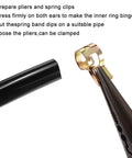 Pliers installing 11mm Spring Band Hose Clamp For Fuel Lines And Silicone Vacuum Hoses, Low Pressure Air Clip With Seven Sixteenth Inch Inner Diameter