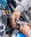 Mechanic installing 50Pcs Spring Band Hose Clamps 6Mm Inner Diameter Colorful Clip Kit on engine vacuum hose