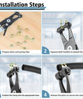 Installation steps for 150Pcs Spring Band Hose Clamps Assortment Kit For Fuel Lines And Silicone Vacuum Hoses With Organized Storage Case