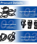 Sixty Piece Spring Band Hose Clamp Set With 12mm Inner Diameter shown with details of design and material features.