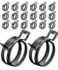 20 Pack 1/2 Inch ID Spring Band Hose Clamps, 12mm Manganese Steel Low Pressure Clips For Fuel Line Vacuum Air Water Silicone Tube And Other Hoses