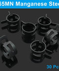 Set Of 30 Heavy Duty Spring Band Hose Clamps 16mm Inner Diameter Fits 16 point 2 To 17 point 9mm Outer Diameter For Air Hose Water Pipe Fuel Line And Vacuum Hose Black Workhorse Grade Durable 65Mn Steel